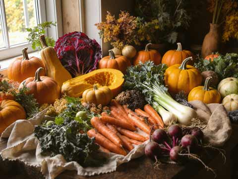 Seizoensgroenten in de maand oktober